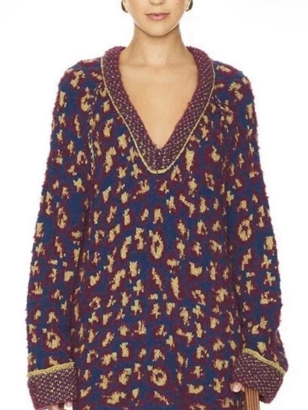 Free People Little Animal Pullover in the "Blue Fig Combo"